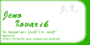 jeno kovarik business card